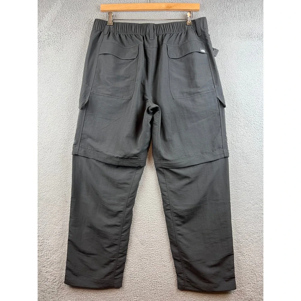 The North Face Mens Convertible Cargo Hiking Pants Gray Nylon Zip Off XL
